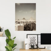 Vintage Pyramiden von Gizeh Downtown Ägypten Poste Poster (Heimbüro)