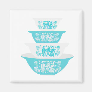 Vintage-Pyrex-Butterprint-Einschachtelungs-Schüsse Magnet