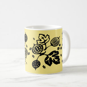 Vintage Pyrex-Muster - Gooseberry Black Kaffeetasse