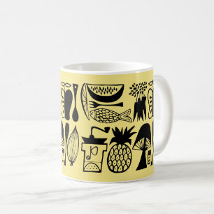 Vintage Pyrex Muster - Mod Kitchen (Schwarz) Kaffeetasse