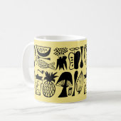 Vintage Pyrex Muster - Mod Kitchen (Schwarz) Kaffeetasse (Vorderseite Links)