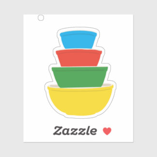 Vintage Pyrex-Primärfarben Mischbowlingsticker Aufkleber