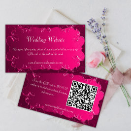Vintage QR-Hochzeitkarte für rosa Perchment-Rollen Begleitkarte