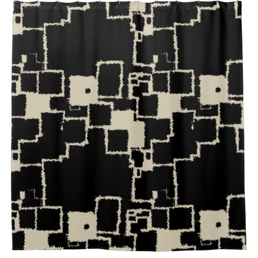 Vintage Quadrate Duschvorhang (Vorderseite)
