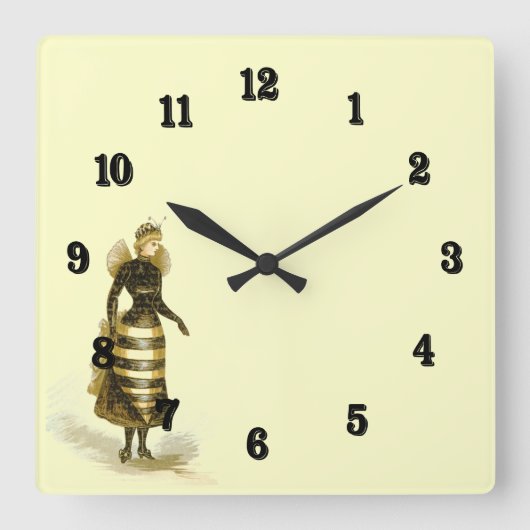 Vintage Quadratische Wanduhr (Vorderseite)