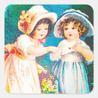 Vintage Quadratischer Aufkleber