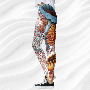 Vintage Qualle von Ernst Haeckel, Discomedusae Leggings