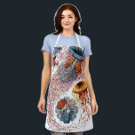 Vintage Qualle von Ernst Haeckel, Discomedusae Schürze<br><div class="desc">Vintage Illustration der Meeresbiologie von Ernst Haeckel. Eine Vielfalt von bunten Quallen,  die im Meer schwimmen. Gelee Fische sind frei schwimmende Wassertiere mit einem Schirm geformt Körper und langen Tentakeln. Sie finden sich in allen Ozeanen und in einigen Süßwasserseen und Flüssen.</div>