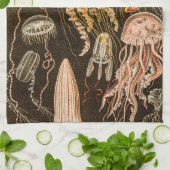 Vintage Quallen-Antiken-Qualle-Illustration Handtuch (Gefaltet)
