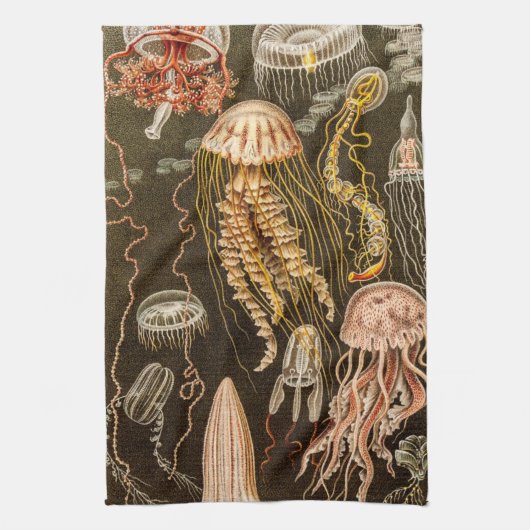 Vintage Quallen-Antiken-Qualle-Illustration Handtuch (Vertikal)