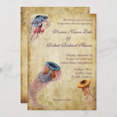 Vintage Quallen-Hochzeits-Einladung Einladung (Vorne/Hinten)