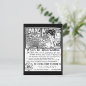 Vintage Quarantäne-Telefonwerbung lustig Postkarte (Stehend Vorderseite)