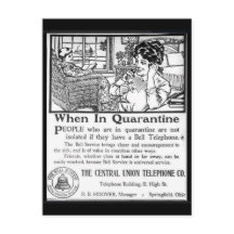 Vintage Quarantäne-Telefonwerbung lustig