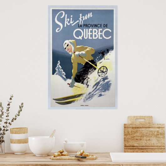 Vintage Quebec Ski Poster (Küche)