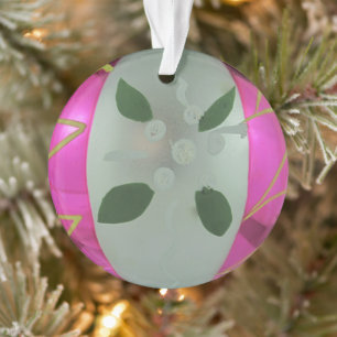 Vintage Quecksilberglas-Weihnachtskugel Mistelzwei Ornament
