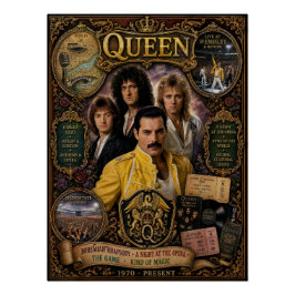 Vintage-Queen-Band-Freddie-Mercury-Wandkunstplakat Poster