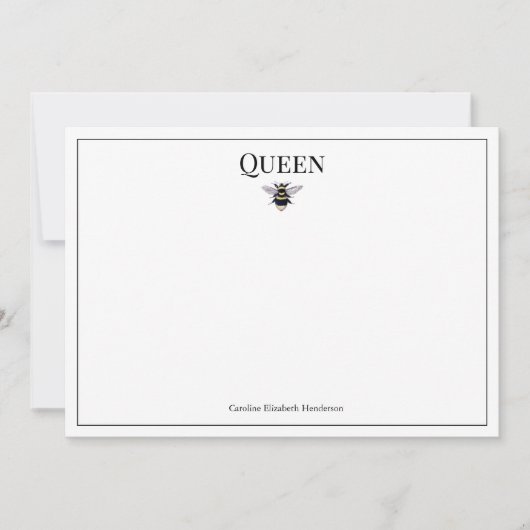 Vintage Queen Bee Classic Personalisierte Note Car Mitteilungskarte (Vorderseite)