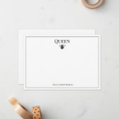 Vintage Queen Bee Classic Personalisierte Note Car Mitteilungskarte (Vorderseite/Rückseite Beispiel)