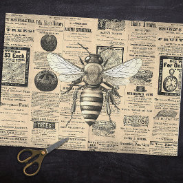 Vintage Queen Bee Horticulture Ads Ephemera Sepia Seidenpapier
