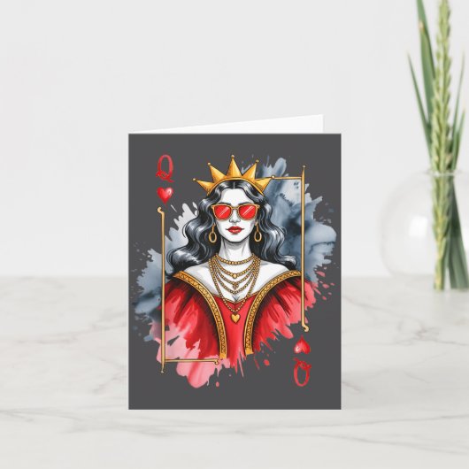 Vintage Queen Hearts Valentines Card Karte (Vorderseite)