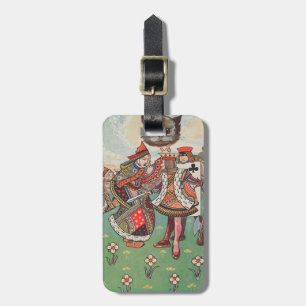 Vintage-Queen-King-Cheshire-Cat-Wunderland-Kunst Gepäckanhänger