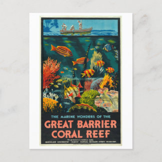 Vintage Queensland-Korallen Great Barrier Reef Postkarte