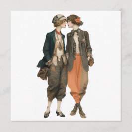 Vintage-Queer-Mode-Modelle - Decoupage-Blatt, Einladung