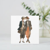 Vintage-Queer-Mode-Modelle - Decoupage-Blatt, Einladung (Stehend Vorderseite)