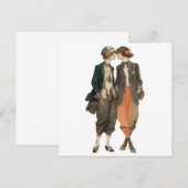 Vintage-Queer-Mode-Modelle - Decoupage-Blatt, Einladung (Vorne/Hinten)