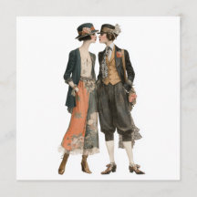Vintage-queere Modeschönheiten 3 - Decoupage-Bogen