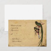 Vintage Quetzal Bird Elegante Response Karte (Vorne/Hinten)