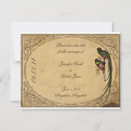 Vintage Quetzal Bird Elegante Save the Date Karte