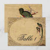 Vintage Quetzal Bird Elegante Tischnummer (Vorne/Hinten)