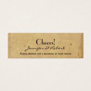Vintage Quetzal Bird Wedding Drinks Tickets