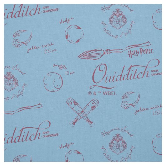 Vintage QUIDDITCH™ Sketch Pattern Stoff (Muster)