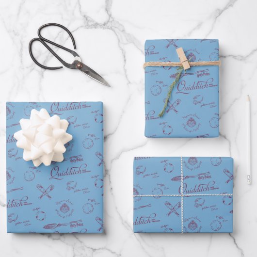 Vintage QUIDDITCH™ Skizzenmuster Geschenkpapier Set (Vorderseite)
