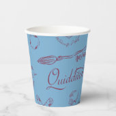 Vintage QUIDDITCH™ Skizzenmuster Pappbecher (Vorderseite)