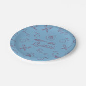 Vintage QUIDDITCH™ Skizzenmuster Pappteller (Schrägansicht)