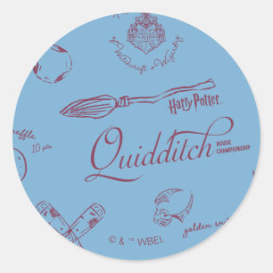 Vintage QUIDDITCH™-Skizzenmuster Runder Aufkleber