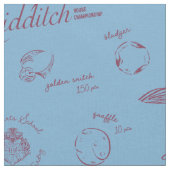 Vintage QUIDDITCH™-Skizzenmuster Stoff (Nahaufnahme)