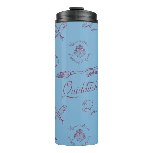 Vintage QUIDDITCH™ Skizzenmuster Thermosbecher (Vorderseite)
