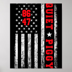 Vintage Quiet Piggy Amerikanisch Politisch Lustig Poster