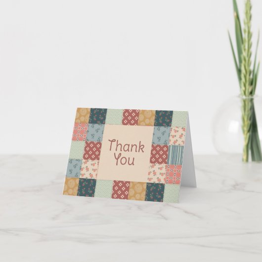 Vintage Quilt Baby Shower  Dankeskarte (Vorderseite)