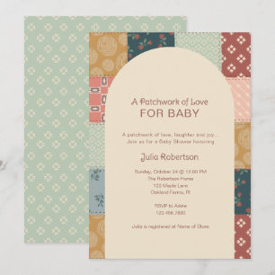 Vintage-Quilt-Baby-Shower Einladung