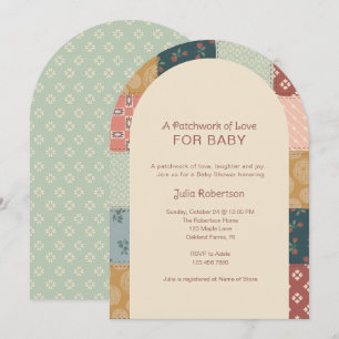 Vintage-Quilt-Baby-Shower Einladung