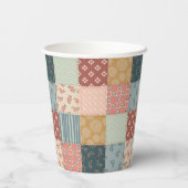 Vintage Quilt Baby Shower Paper Cup Pappbecher (Rückseite)