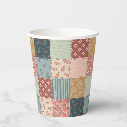 Vintage Quilt Baby Shower Paper Cup Pappbecher (Vorderseite)