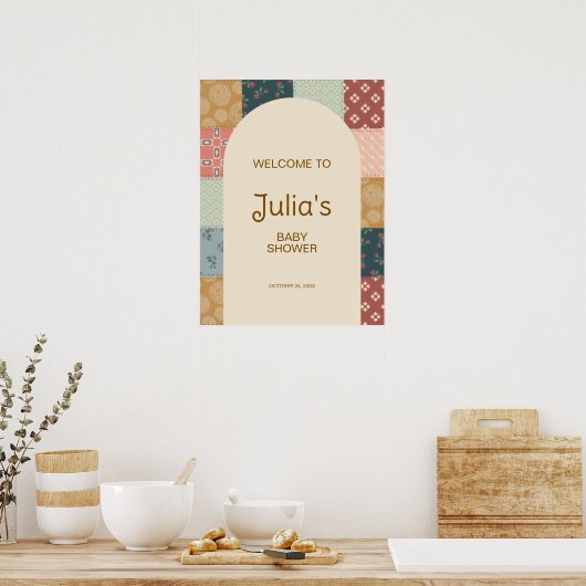 Vintage Quilt Baby Shower Poster (Küche)