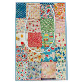 Vintage Quilt Muster-Geschenktasche Mittlere Geschenktüte (Vorderseite)