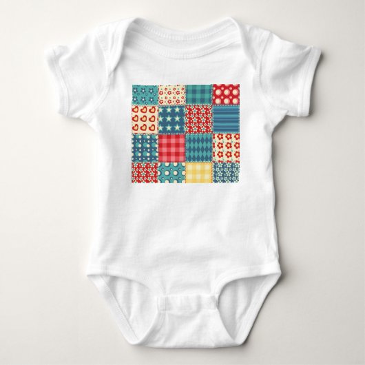 Vintage-Quilt: Patchwork-Hintergrundmuster. Baby Strampler (Vorderseite)